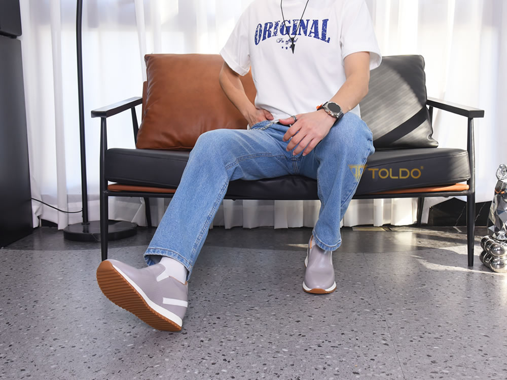 Giày cao nam 8cm màu nâu đế hai lớp 6